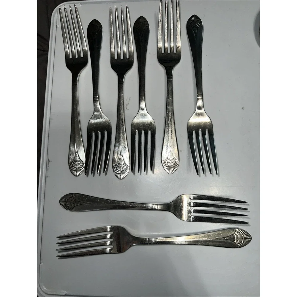 Vintage 16 Piece‎ WNK Worthy Noble And Kent Flatware Set 18/10 Silver Plate Fan